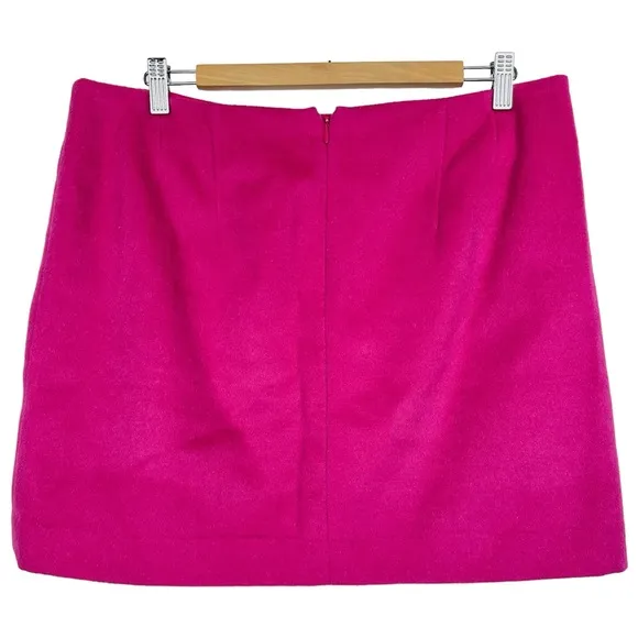 The Limited Textured Fur Wool Blend A Line Lined Career Mini Pencil Skirt Pink