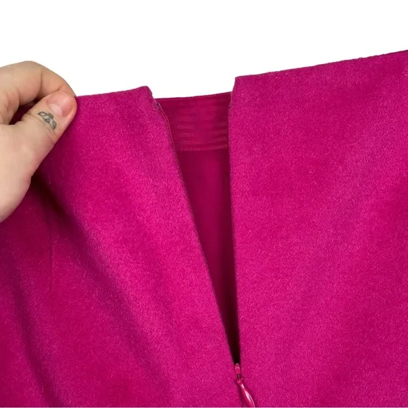 The Limited Textured Fur Wool Blend A Line Lined Career Mini Pencil Skirt Pink