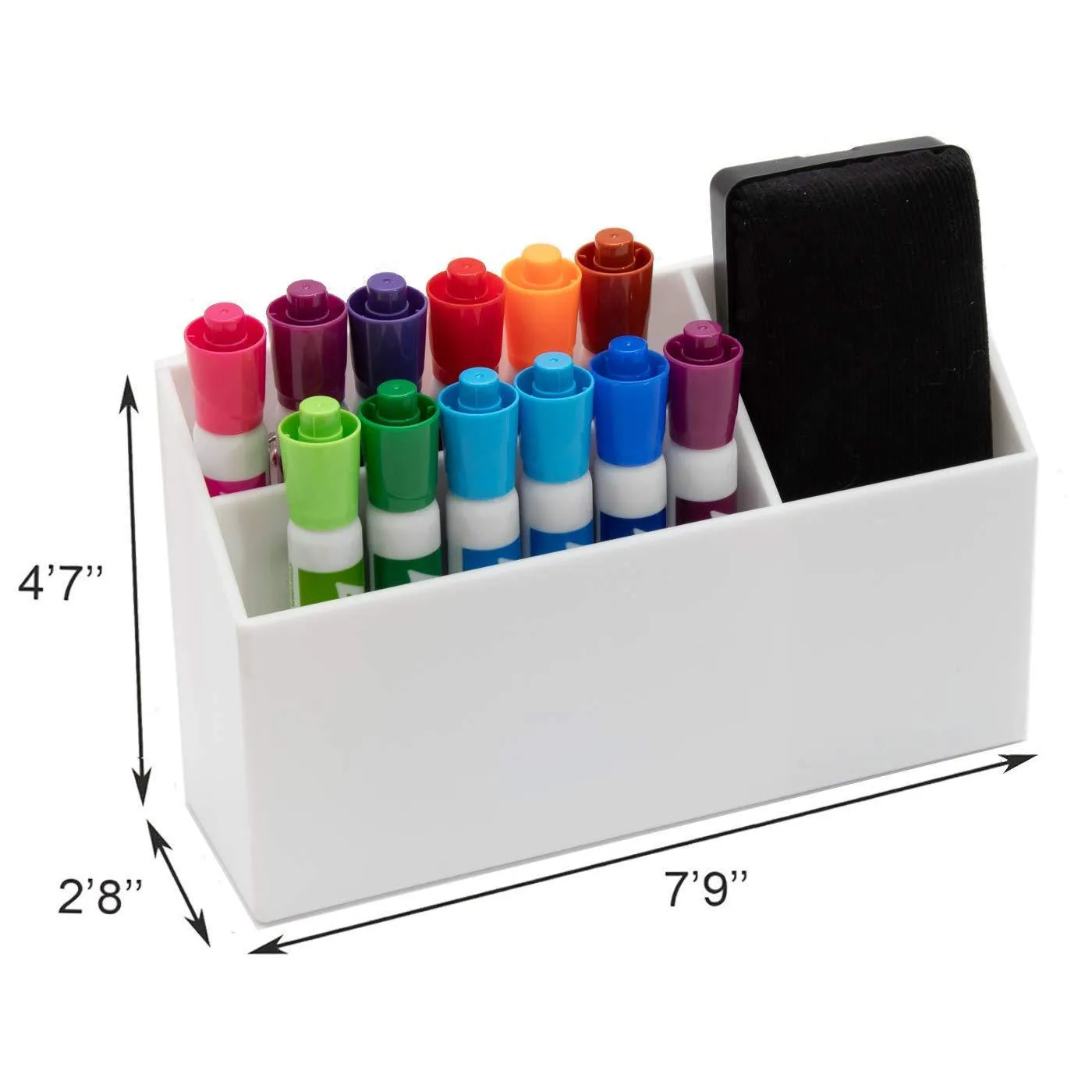 The Most Sturdy Hanging Organizer - with Powerful Suction Cups and 3 Compartments for Storage for Your Locker, Whiteboard, Fridge and Office Accessories