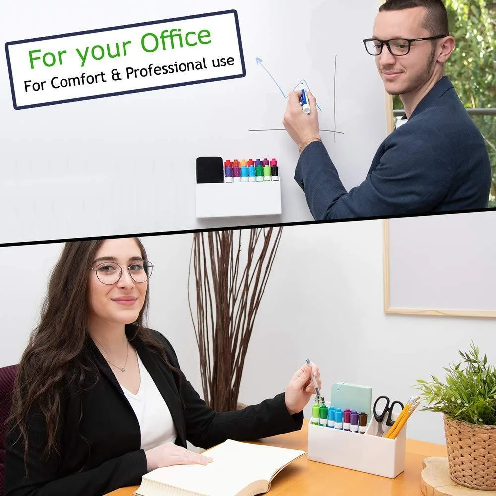 The Most Sturdy Hanging Organizer - with Powerful Suction Cups and 3 Compartments for Storage for Your Locker, Whiteboard, Fridge and Office Accessories