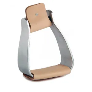 TK183582 Stirrups Aluminum Offset w/Leather Treads