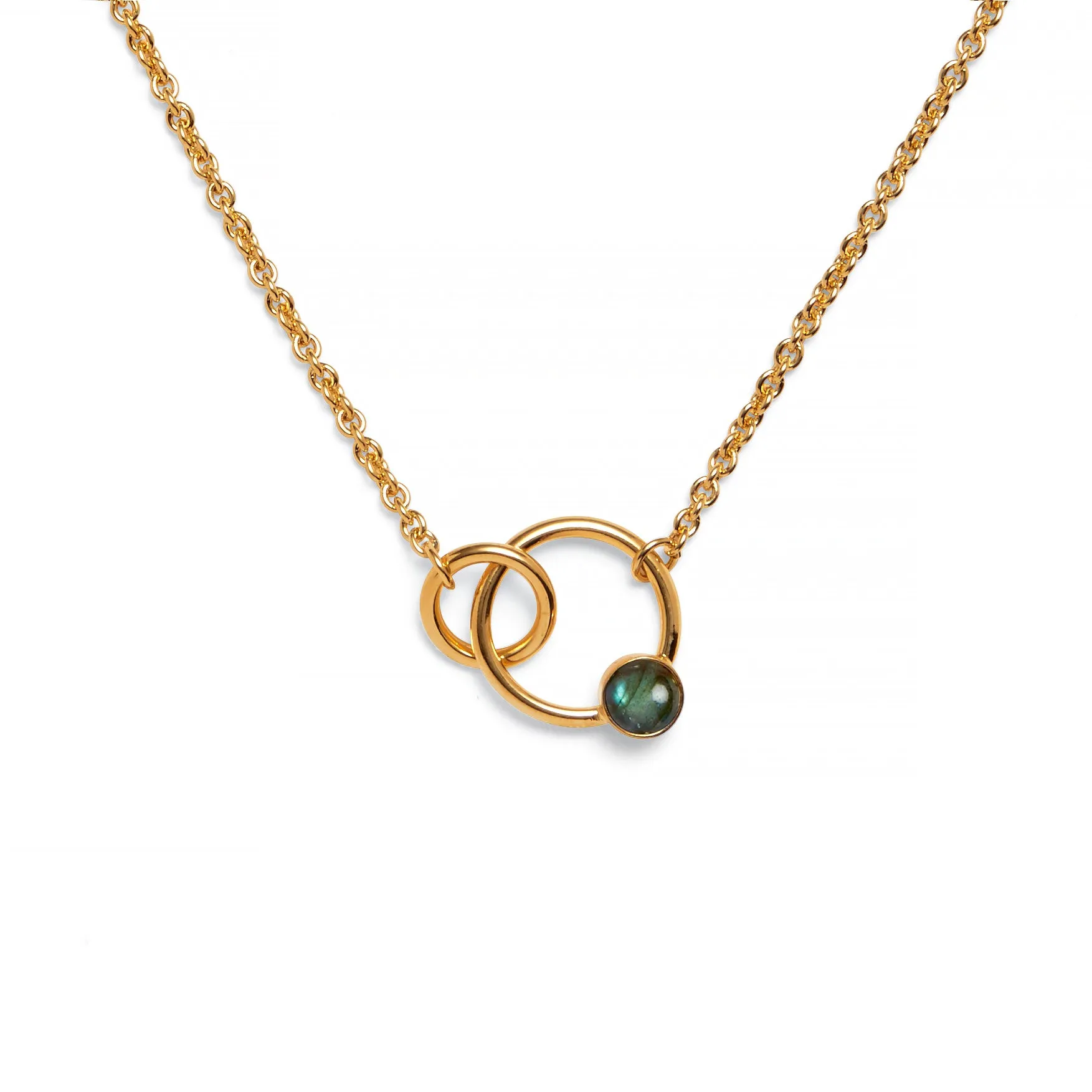 Torsion Necklace in Gold with Labradorite