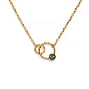Torsion Necklace in Gold with Labradorite