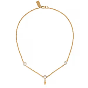 Triple Moon Necklace in Gold