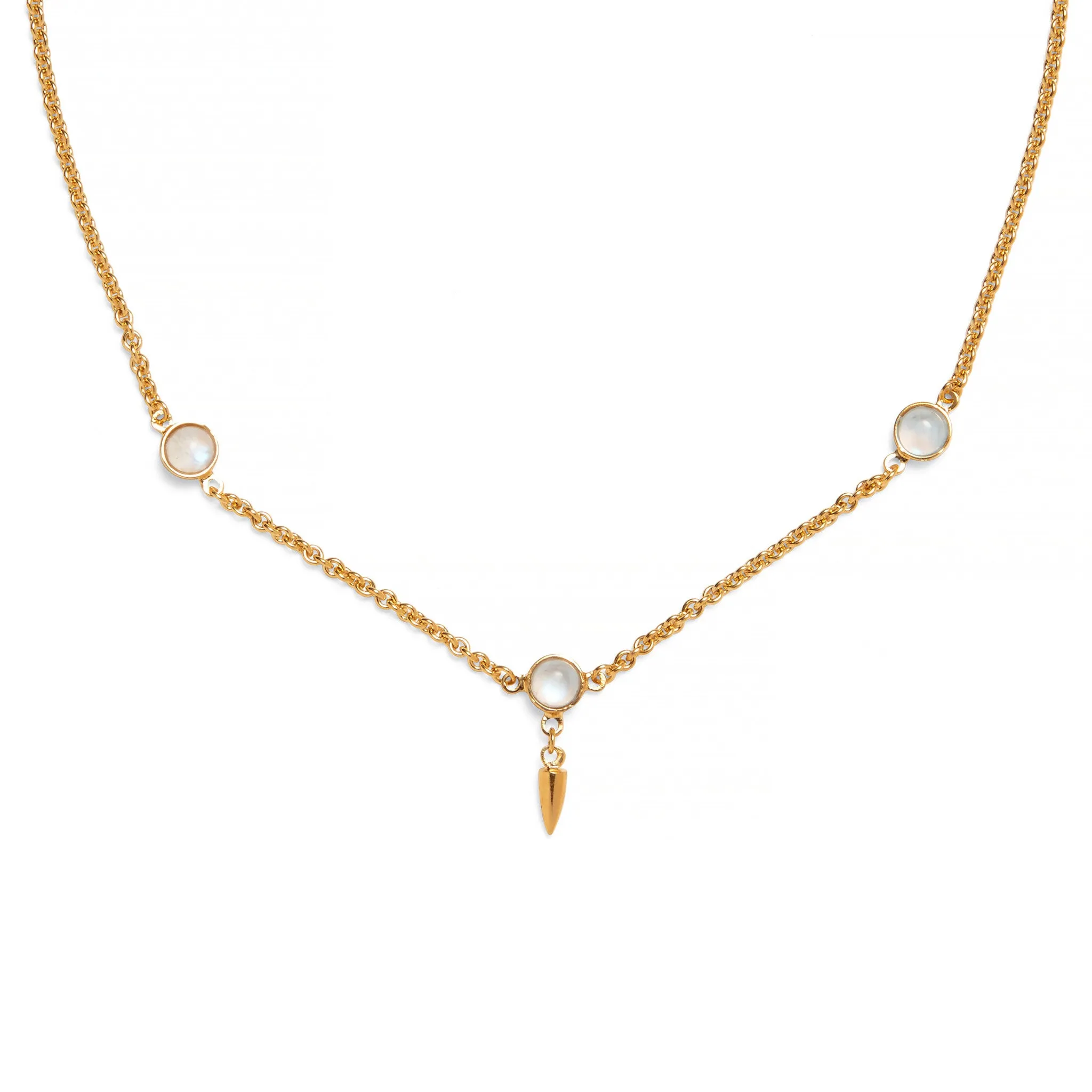 Triple Moon Necklace in Gold