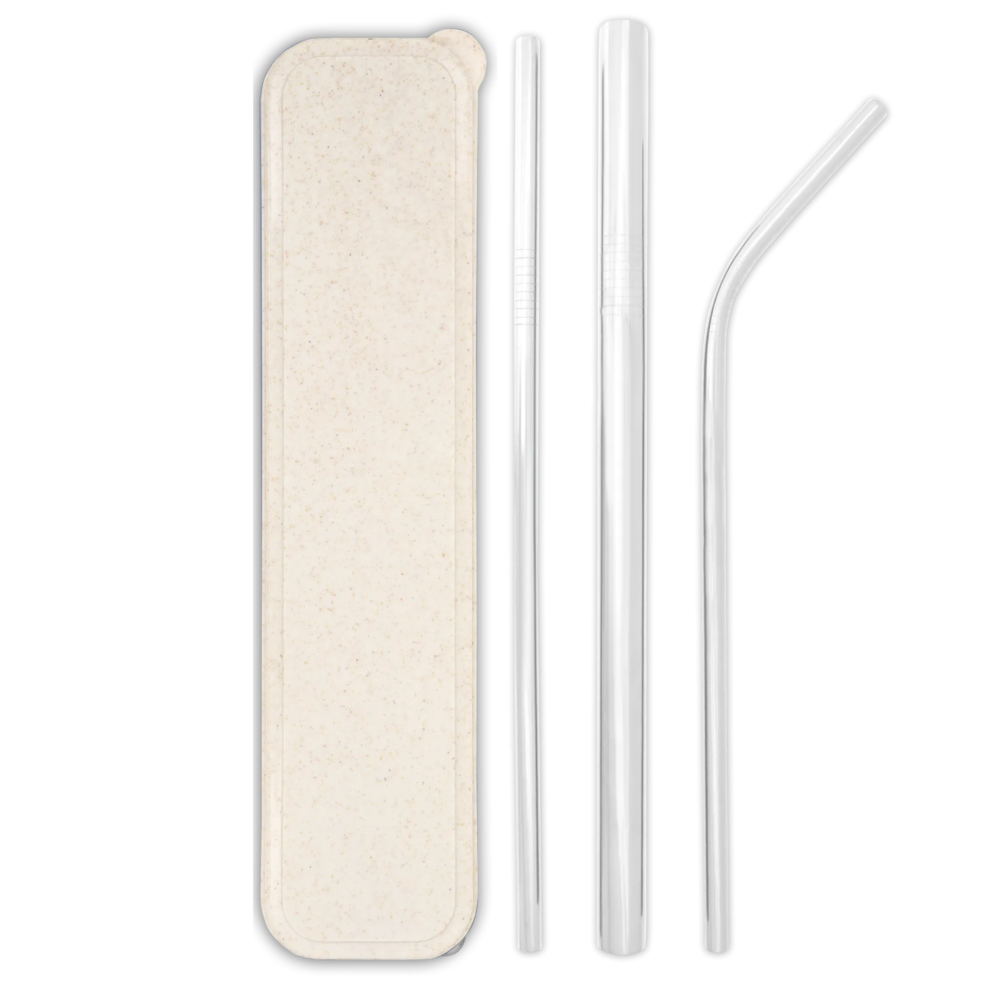 Triple Threat Stainless Steel Straws Box Set (Silver)
