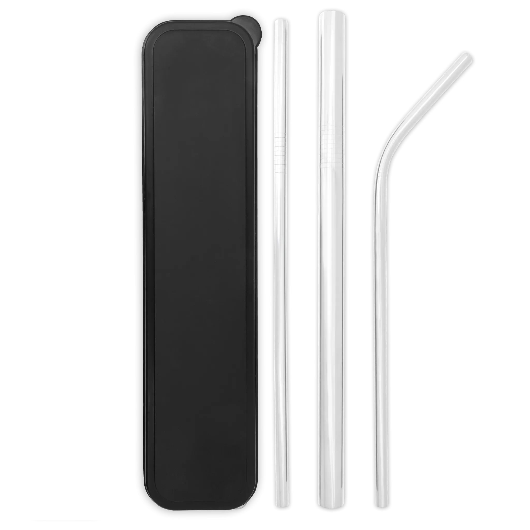 Triple Threat Stainless Steel Straws Box Set (Silver)