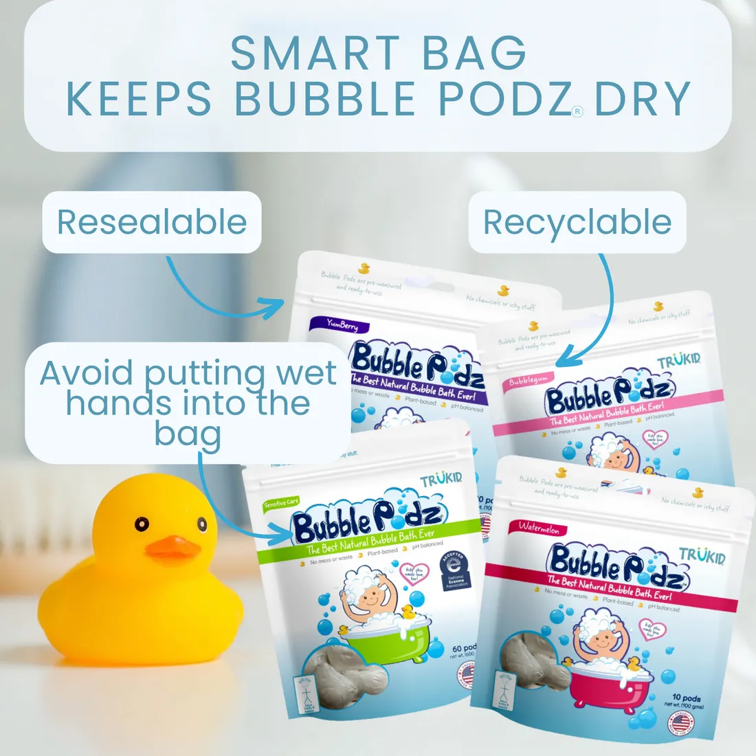TruKid Sensitive Care Bubble Podz, 24 pcs. Exp: 11/25