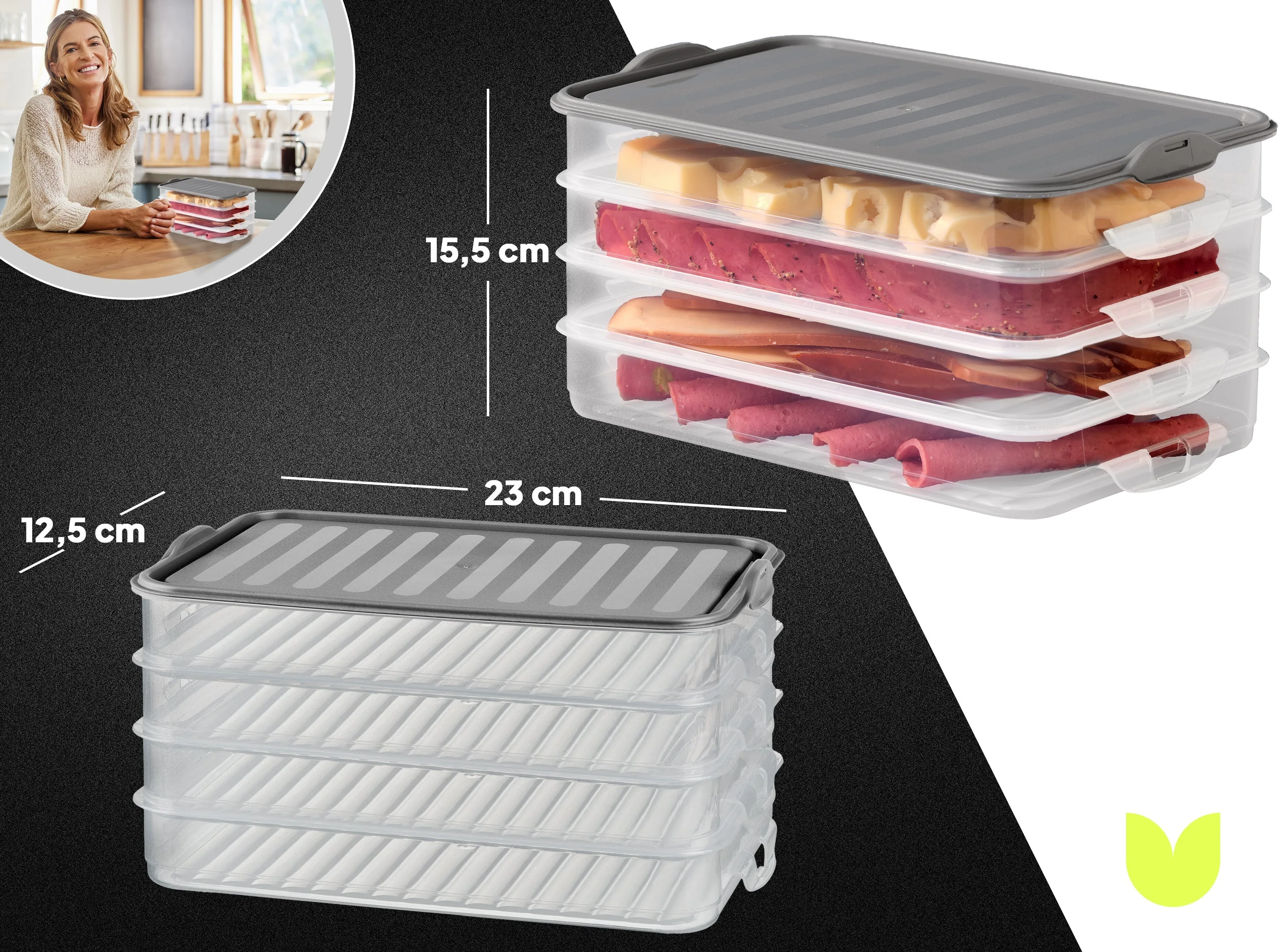 uandu Aufschnittboxen für Kühlschrank