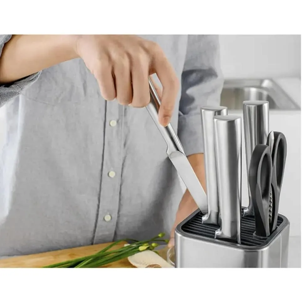 Universal Knife Block Holder, Stainless Steel Organizer, Storage Stand