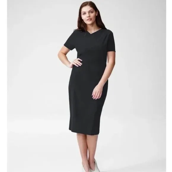 Universal Standard Mary Faux Wrap Dress Surplice Black 3XS = US 2-4