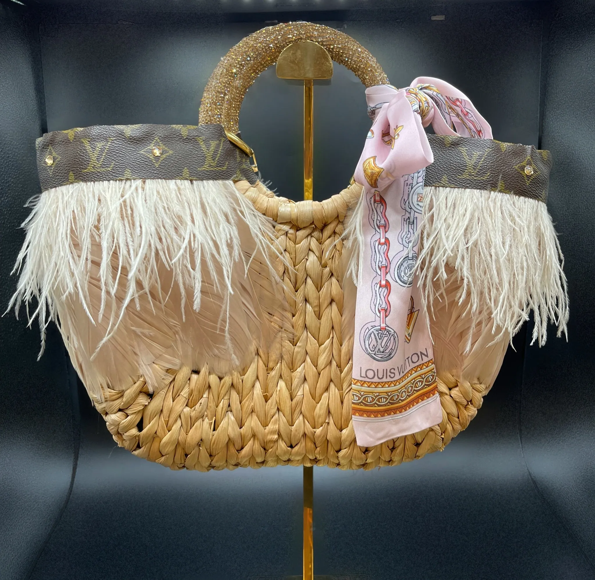 Upcycled feather bag