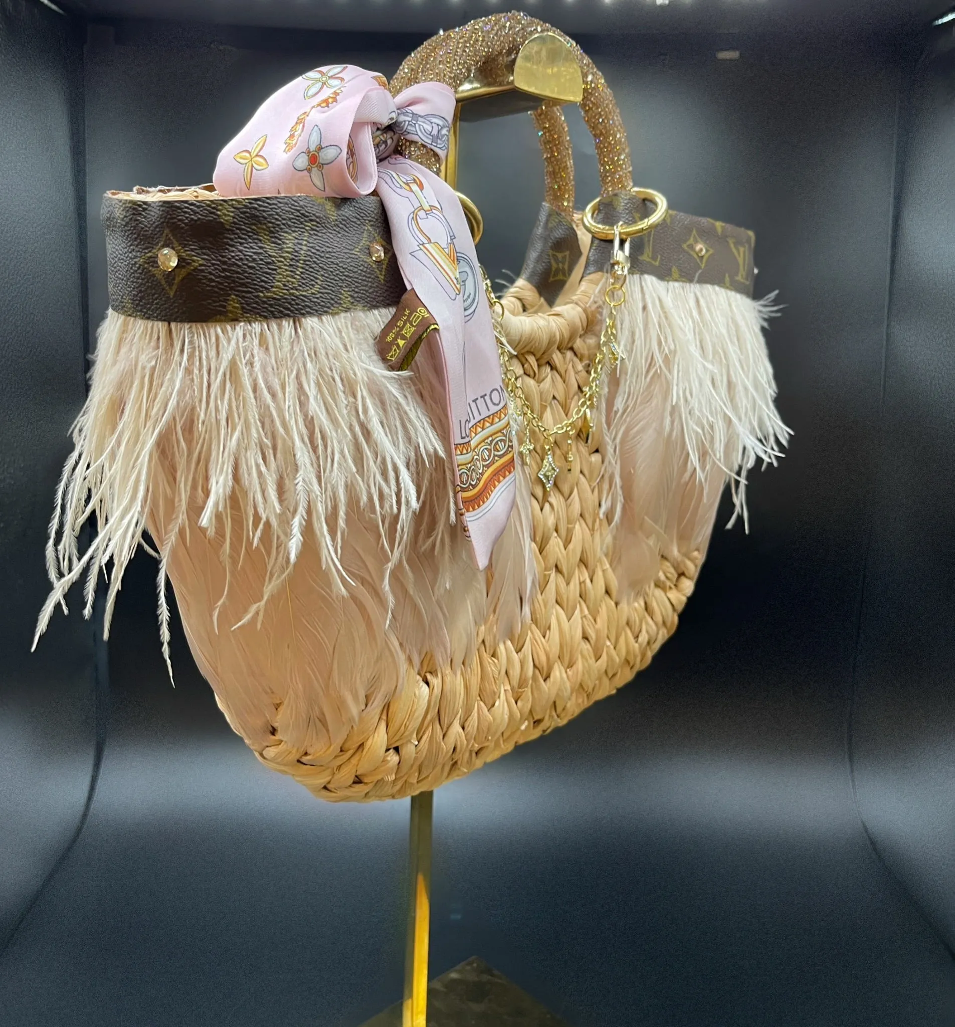 Upcycled feather bag