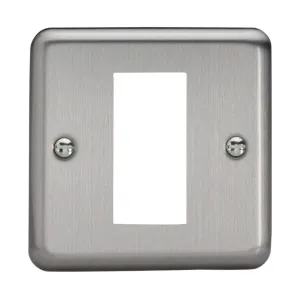 Varilight Data Grid Face Plate For 1 Data Module Width Matt Chrome XSG1