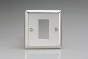 Varilight Data Grid Face Plate For 1 Data Module Width Mirror Chrome XCG1