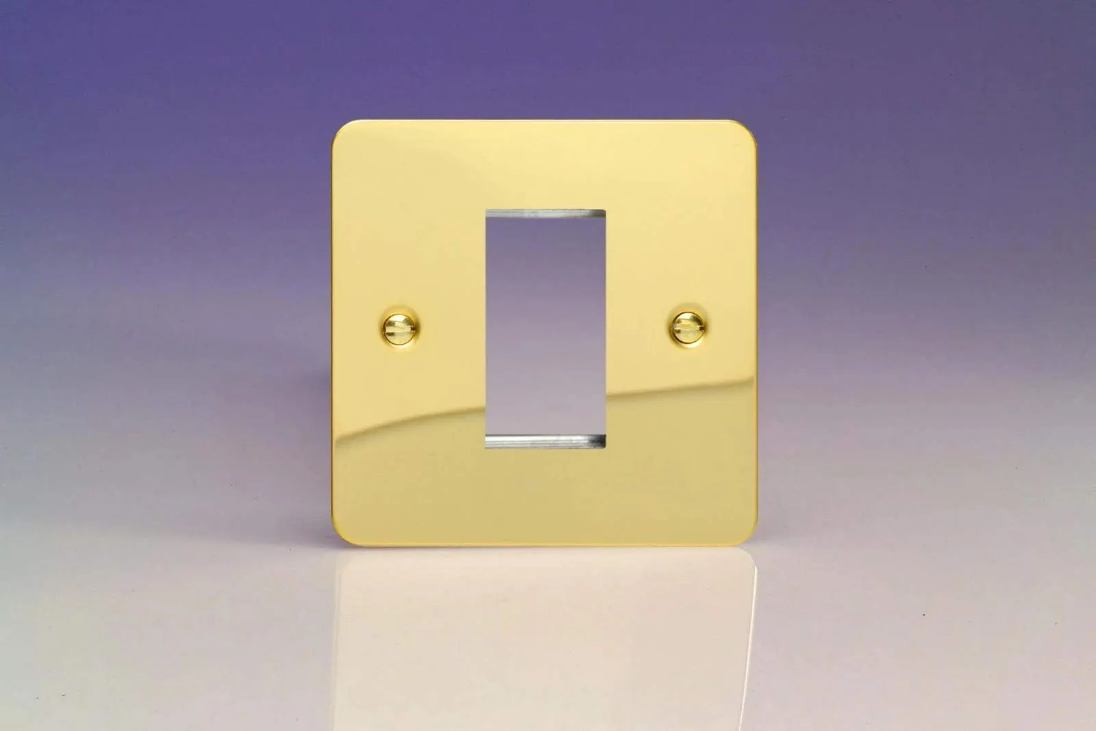 Varilight Data Grid Face Plate For 1 Data Module Width Ultra Flat Polished Brass XFVG1