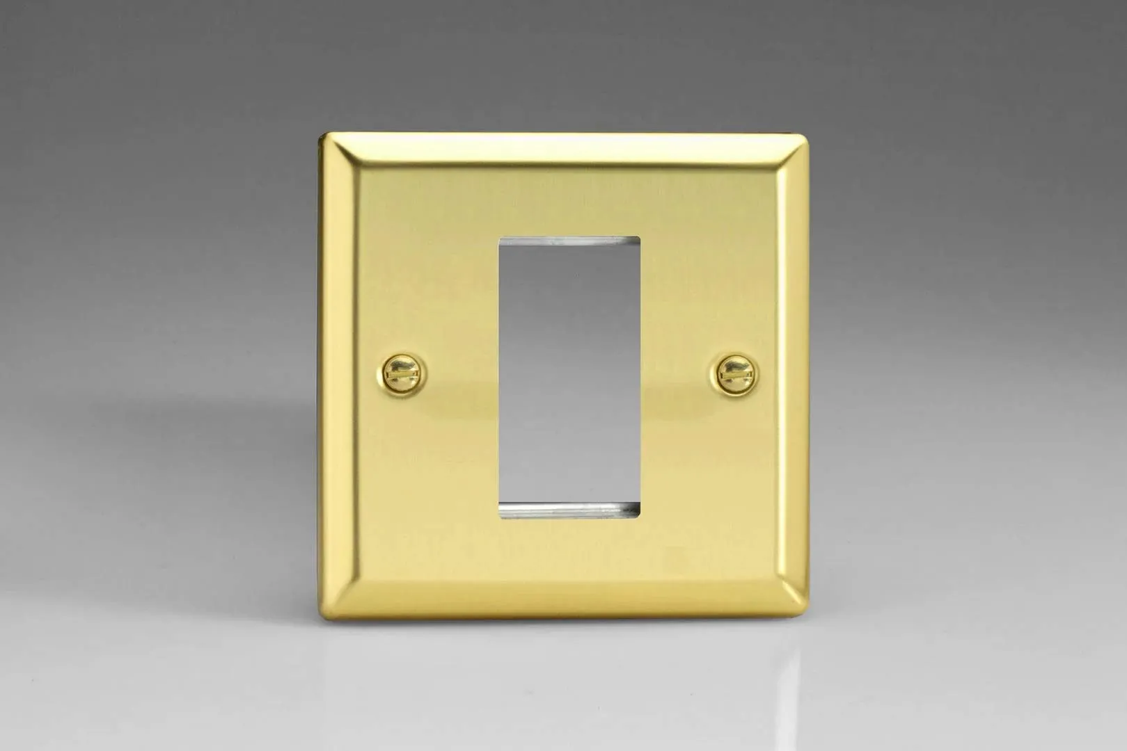 Varilight Data Grid Face Plate For 1 Data Module Width Victorian Brass XVG1