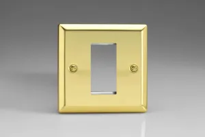 Varilight Data Grid Face Plate For 1 Data Module Width Victorian Brass XVG1