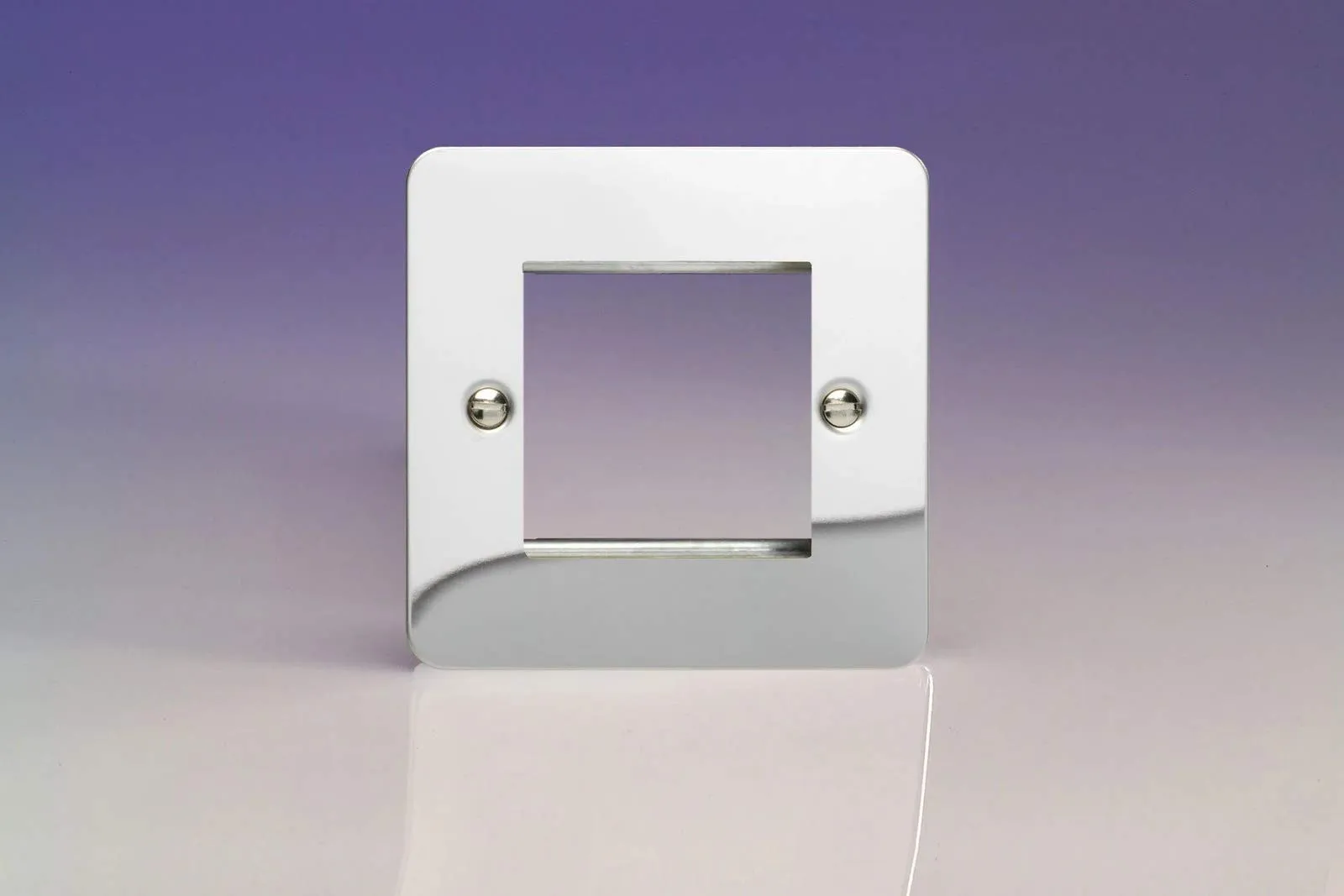 Varilight Data Grid Face Plate For 2 Data Module Widths Ultra Flat Mirror Chrome XFCG2