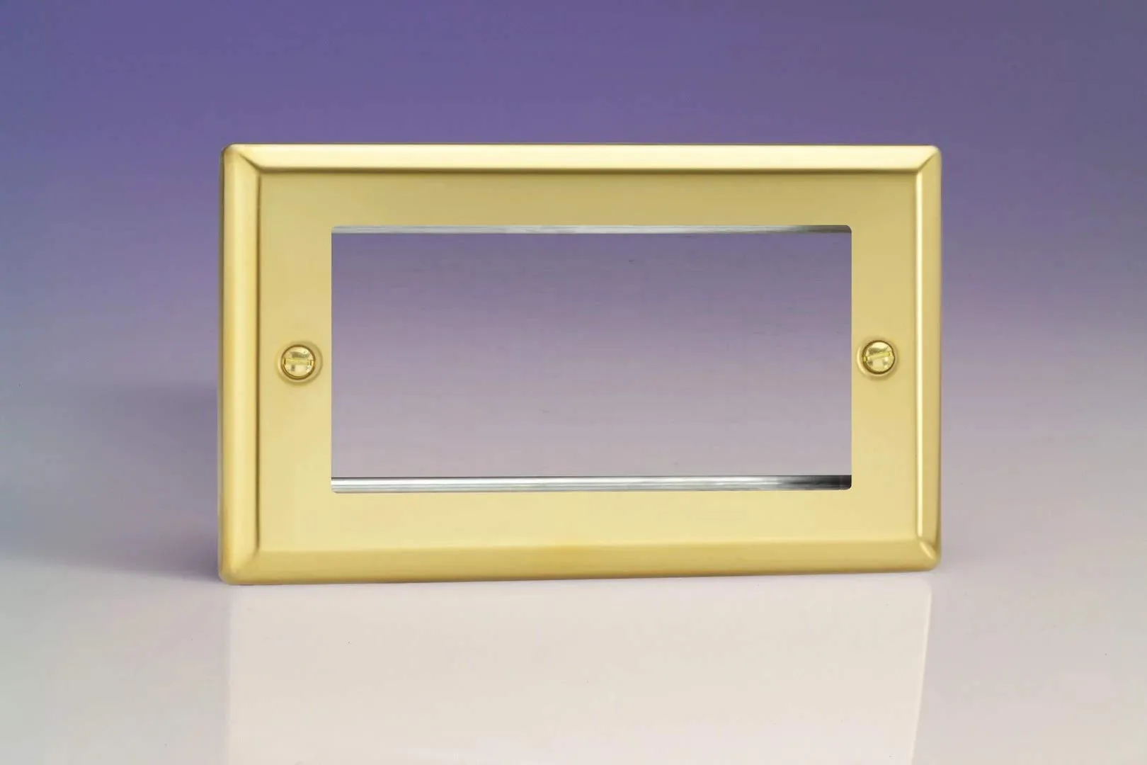 Varilight Data Grid Face Plate For 3 or 4 Data Module Widths Victorian Brass XVG4