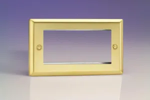 Varilight Data Grid Face Plate For 3 or 4 Data Module Widths Victorian Brass XVG4