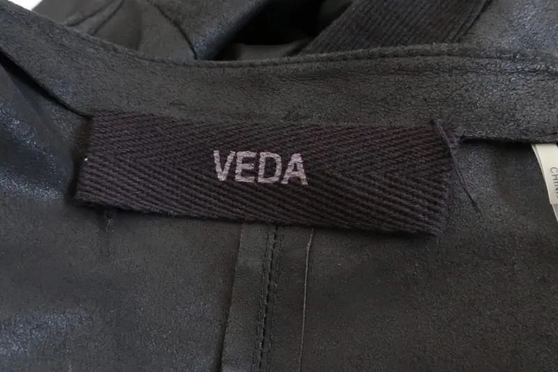 VEDA Leather Jacket Black Size Small Asymmetrical Zip Moto Jacket