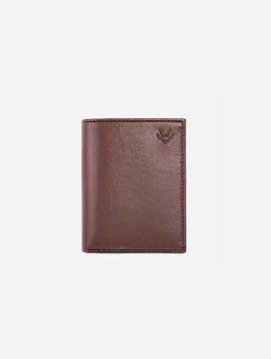 Vegan Leather RFID Protective Card Wallet with Notes Pocket | Chestnut