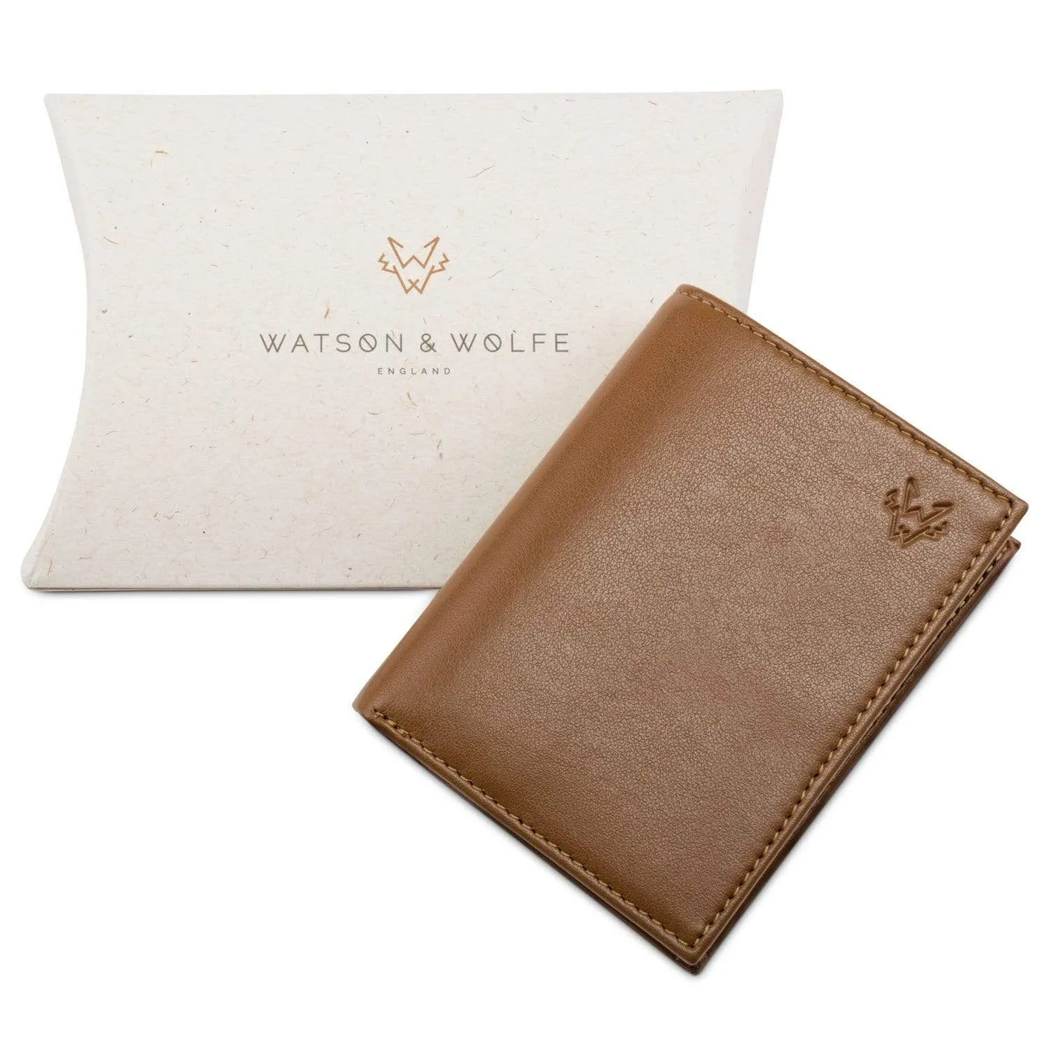 Vegan Leather RFID Protective Card Wallet with Notes Pocket | Toffee
