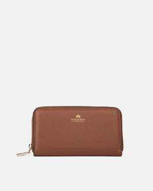 VELVET PORTAFOGLIO ZIP AROUND - CARAMEL