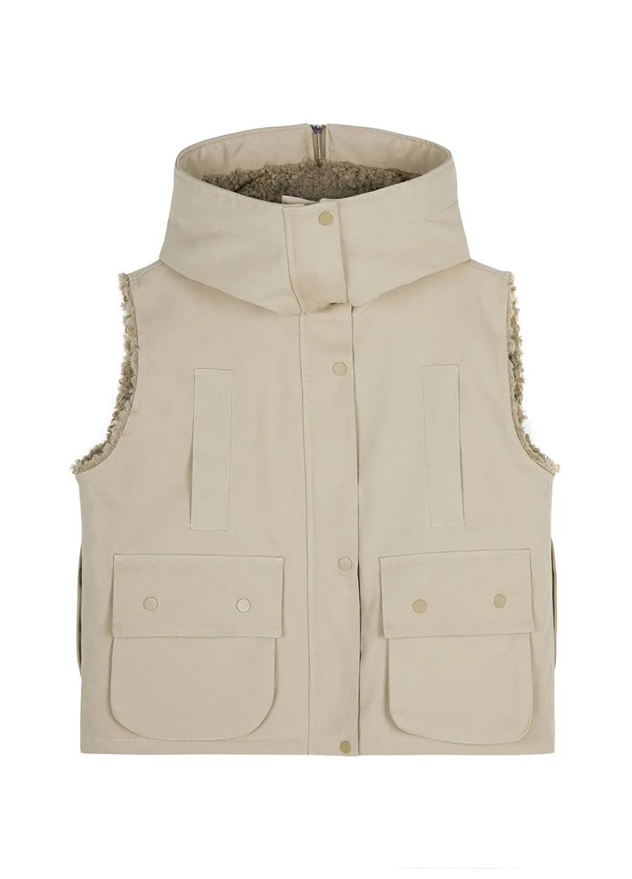 Vest / JNBY Relaxed Cotton Hooded Vest