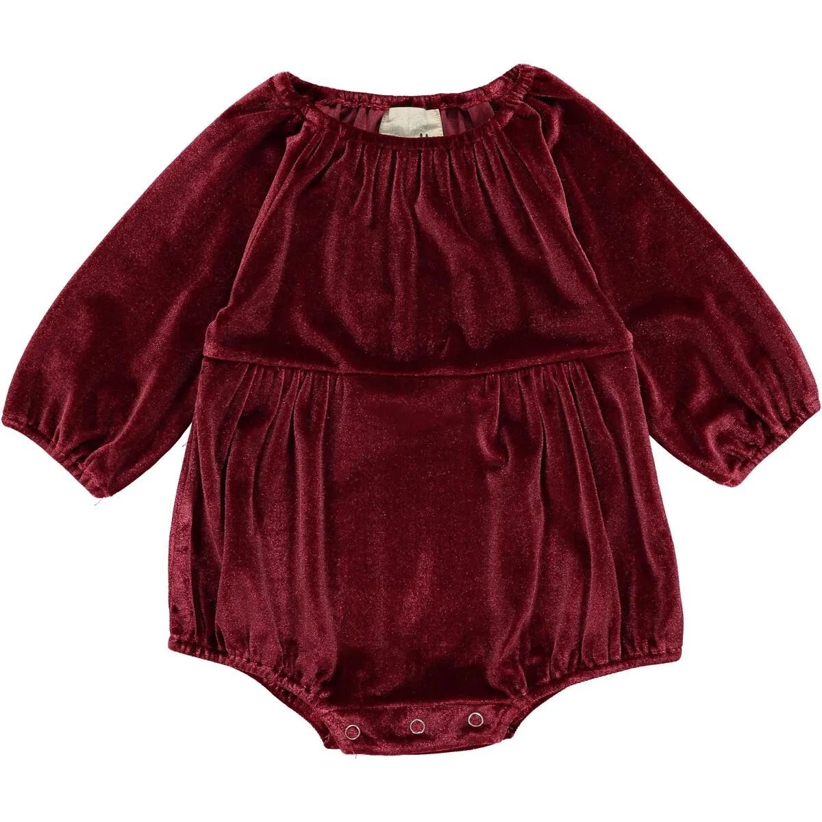 Vignette Daisy Velvet L/S Bubble - Burgundy