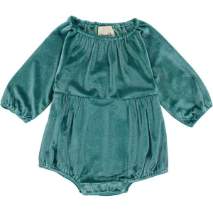 Vignette Daisy Velvet L/S Bubble - Teal