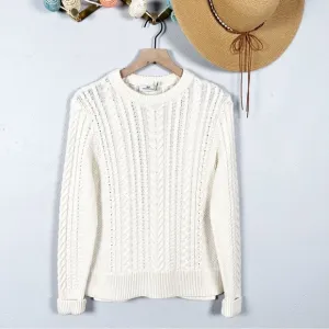 Vineyard Vines Textured Fisherman Crewneck Sweater Cotton Merino Wool Blend