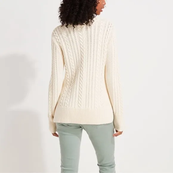 Vineyard Vines Textured Fisherman Crewneck Sweater Cotton Merino Wool Blend