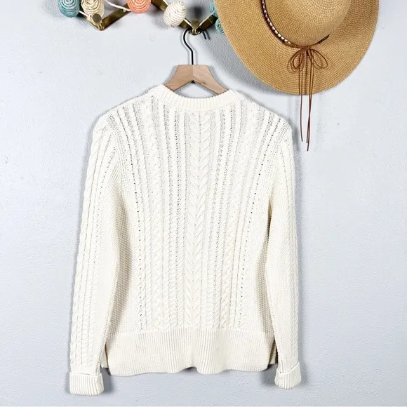 Vineyard Vines Textured Fisherman Crewneck Sweater Cotton Merino Wool Blend