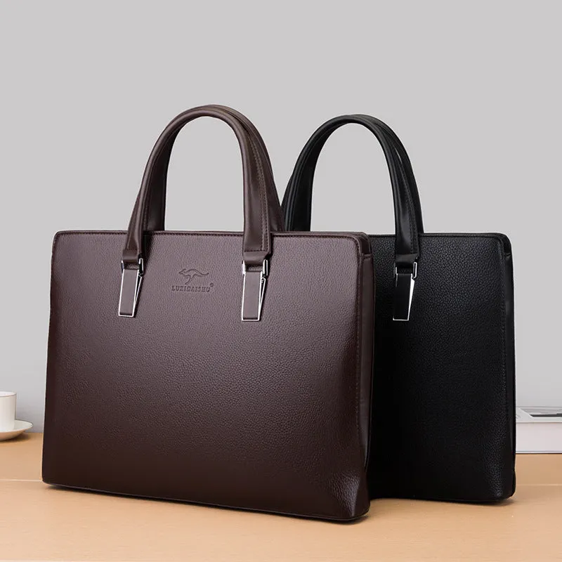 Waterproof & Wear-Resistant PU Leather Men's Bag, Business/Casual