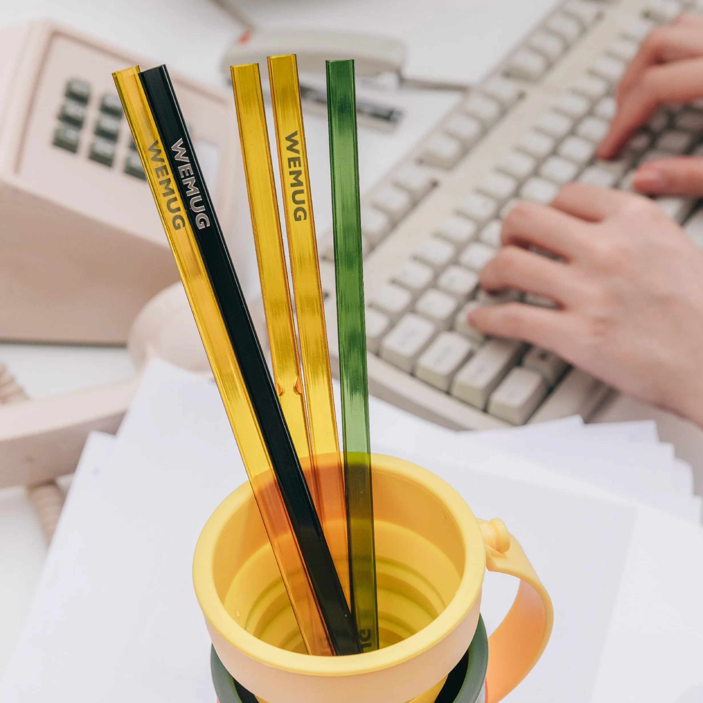 WEMUG Coffeehouse Hot-sip Straw -3 colors