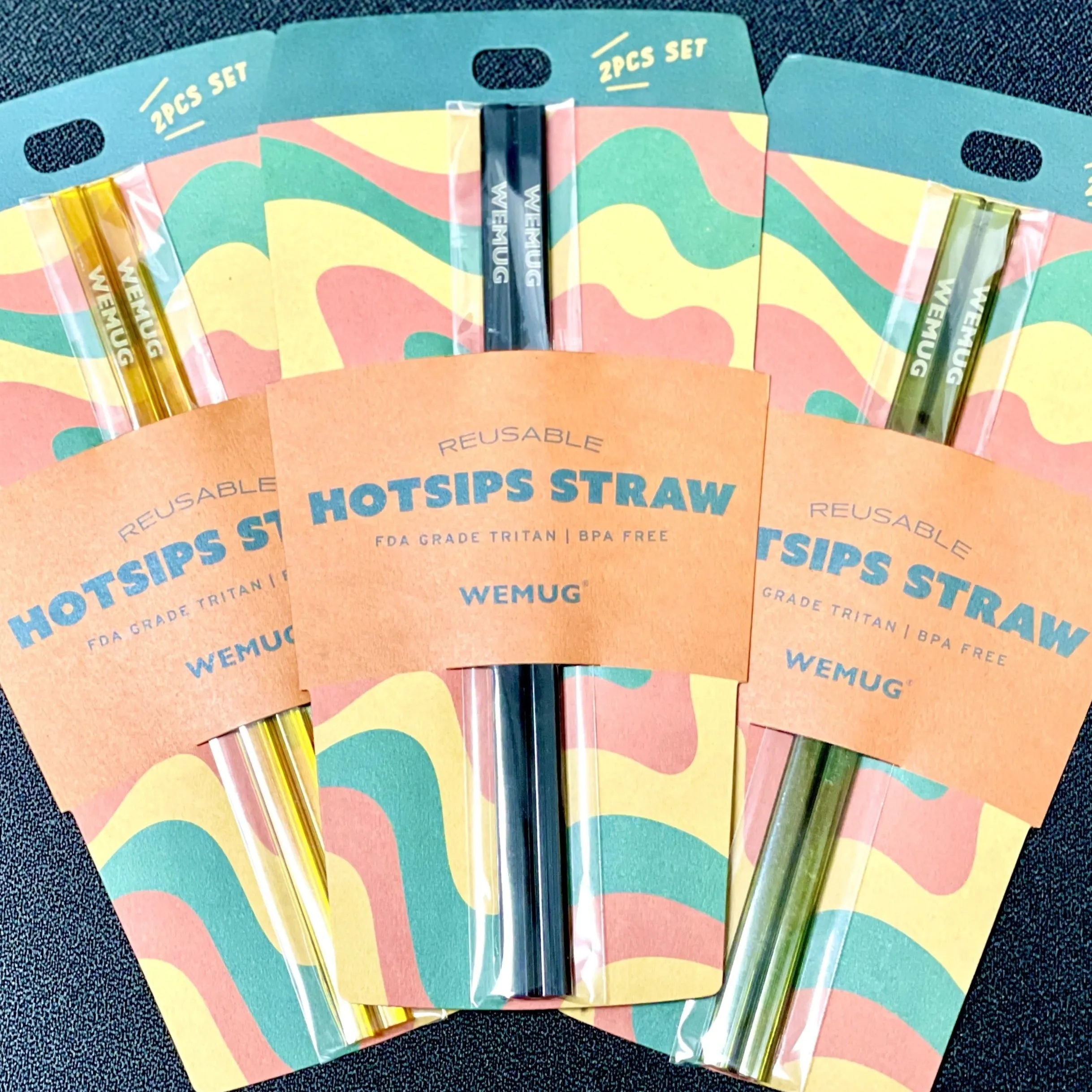 WEMUG Coffeehouse Hot-sip Straw -3 colors