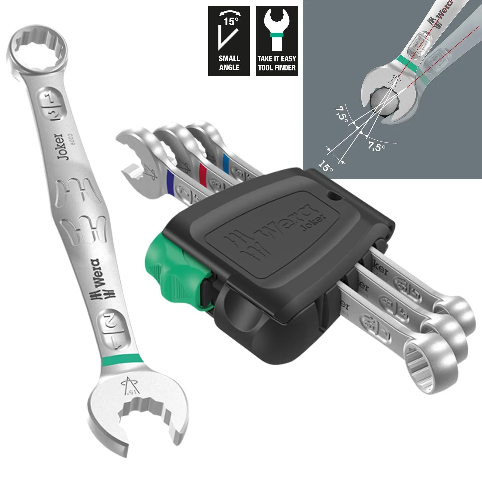Wera Combination Spanner Wrench Set 6003 Joker 4 Set 1 Imperial 4 Piece 5/16"-1/2