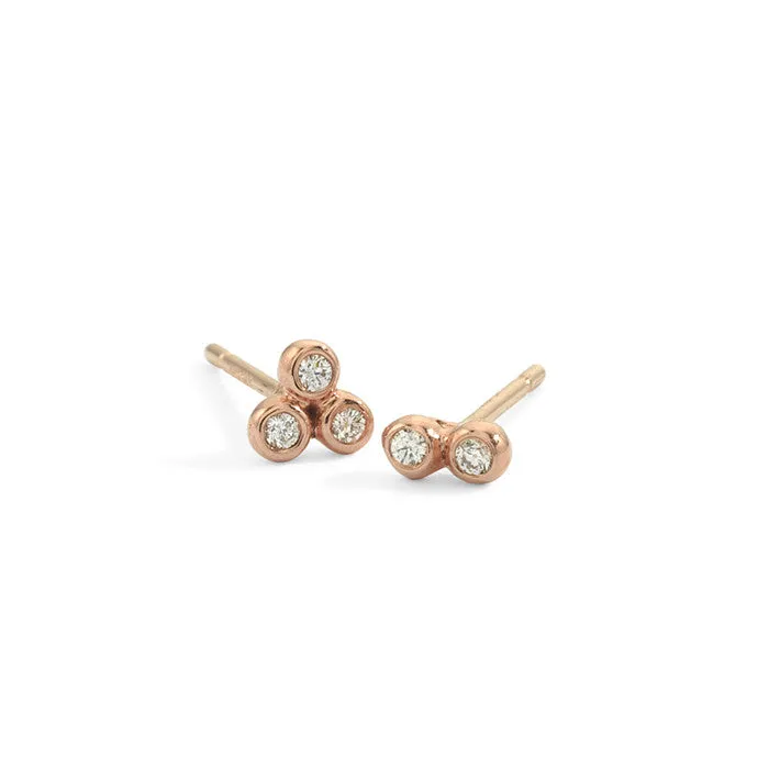 white diamond asymmetrical seed studs