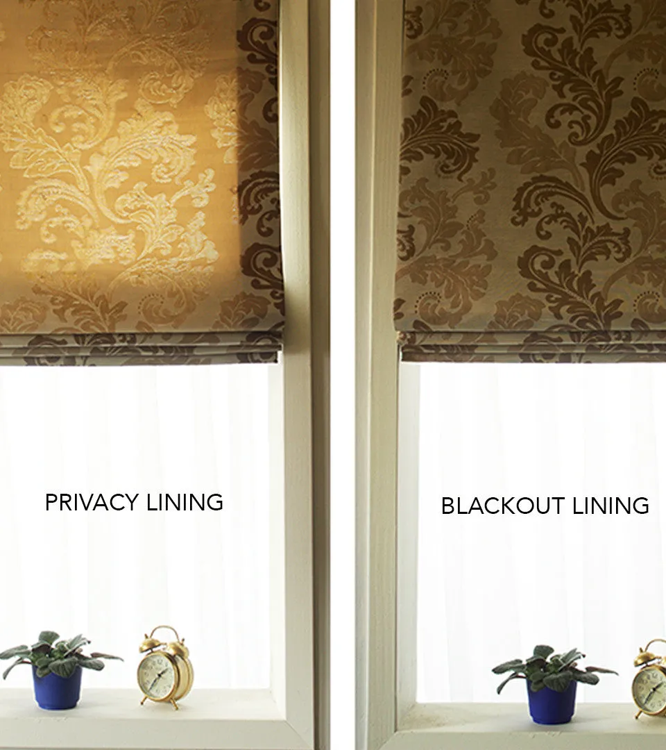 White Flat Roman Shades with Band Bordered Sea Green Olive