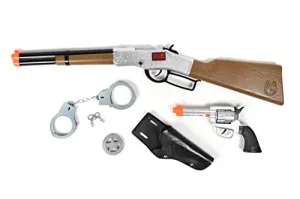 Wild West Cap Play Set – 5 Piece Western Toys for Kids | Cowboy Sheriff Cap Blaster with Handcuffs | Ring Caps Sold Separately - Maxx Action