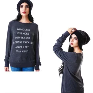 WILDFOX New Years Resolutions Sweatshirt NWT, M