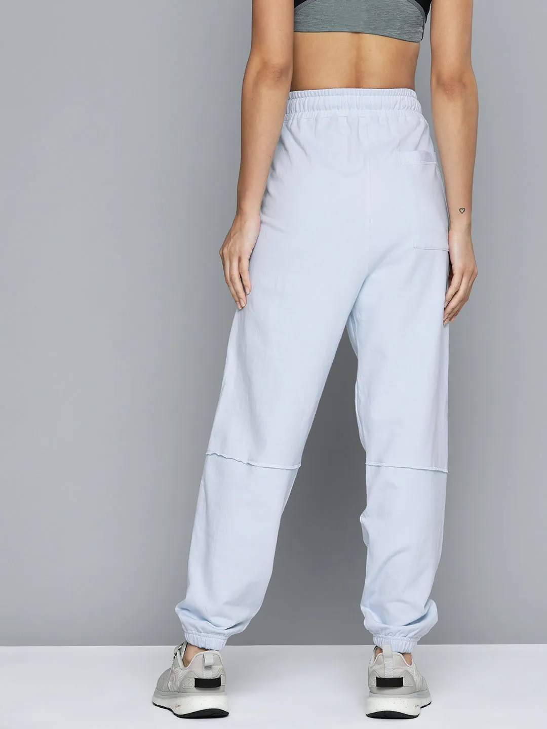Women Blue Relaxed Fit Organic Cotton Training Joggers
