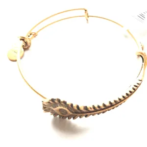 Women's Alex And Ani | Peacock Feather Single Wrap Bracelet | Raf Gold