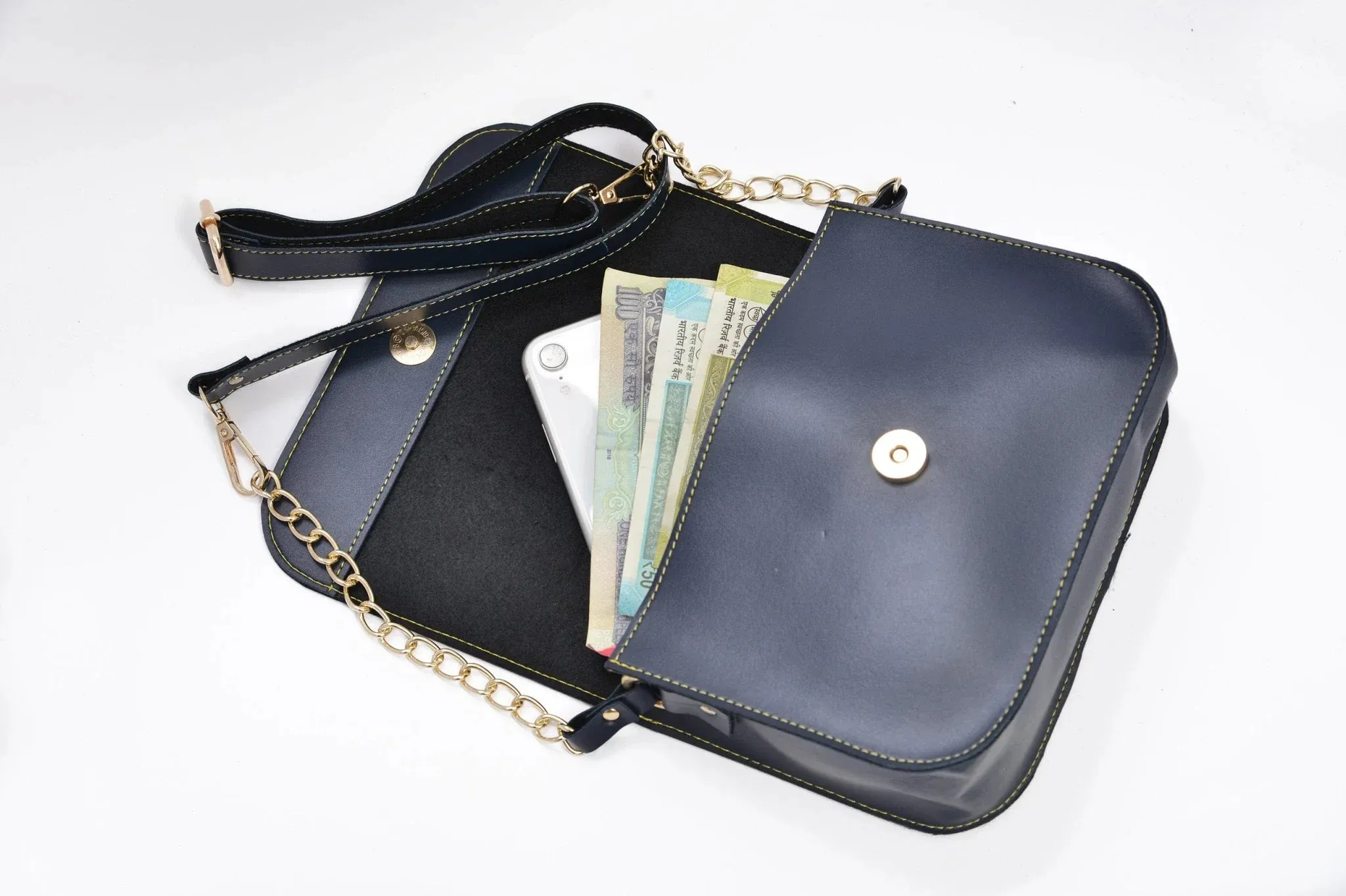 Women's Combo : Mini Makeup Kit & Chained Sling Bag (Royal Blue)