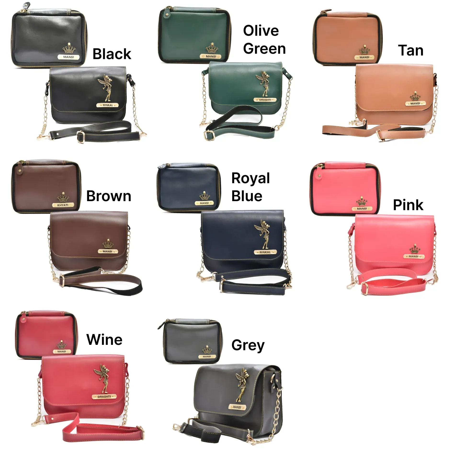 Women's Combo : Mini Makeup Kit & Chained Sling Bag (Wine)