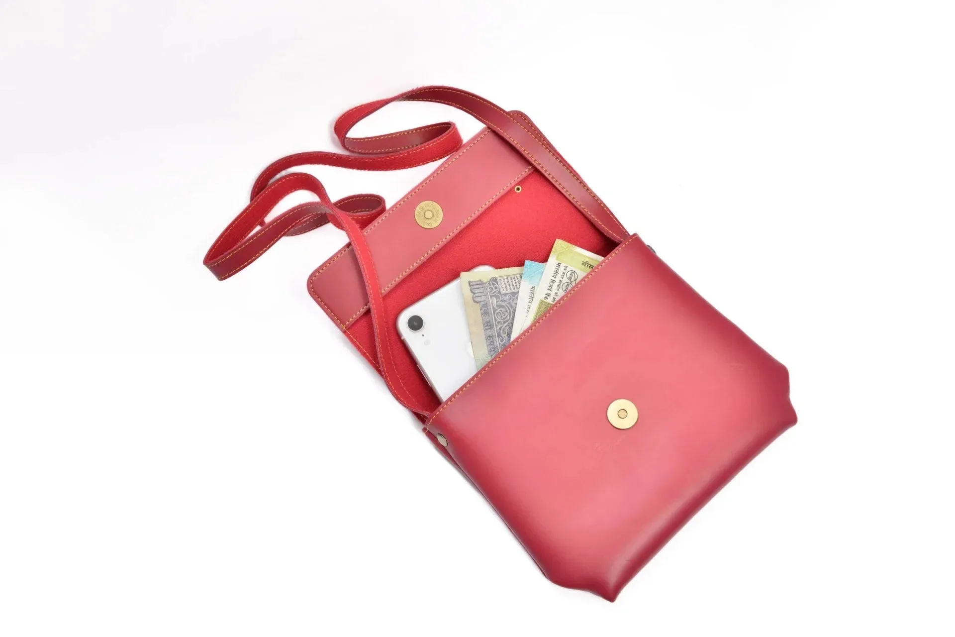 Women's Combo : Mini Makeup Kit & Sling Bag (Wine)
