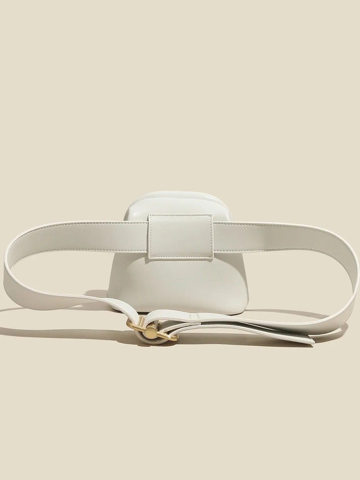 Women's Mini Brot Bag Leather Fanny Pack Clasp Closure Belt Bag