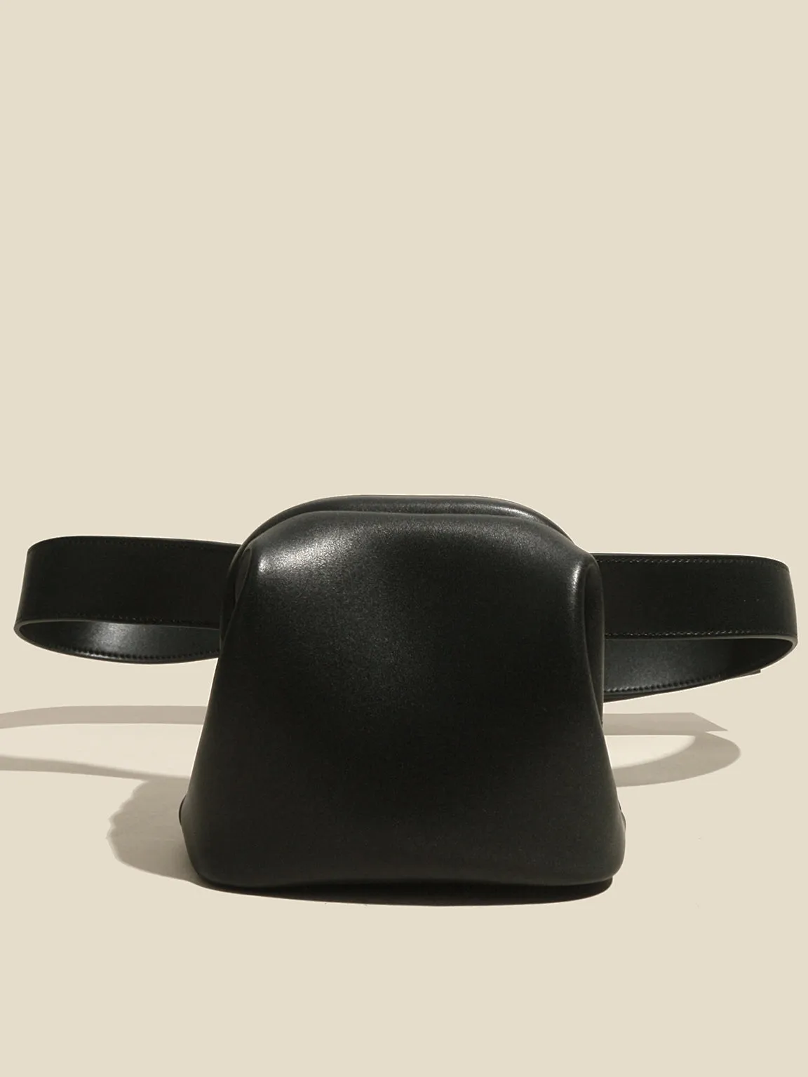 Women's Mini Brot Bag Leather Fanny Pack Clasp Closure Belt Bag